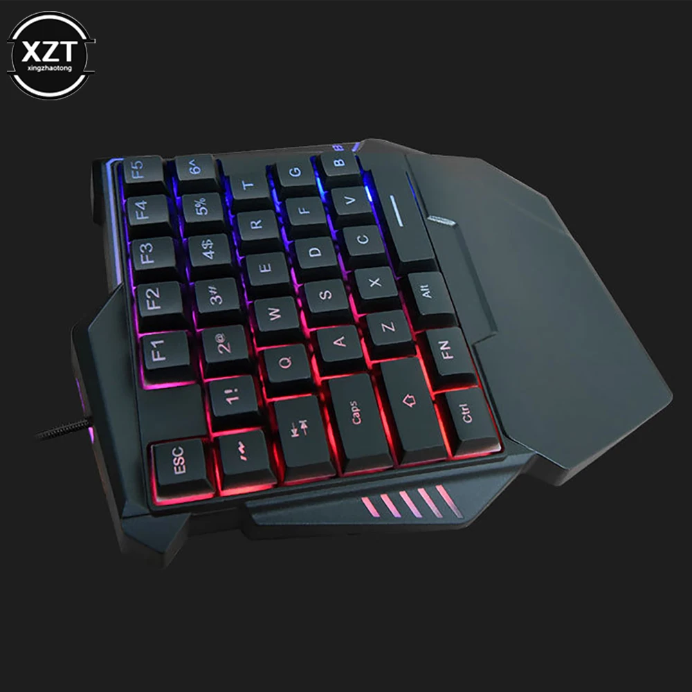 USB One-Handed Keyboard Gaming Mechanical Feel Keyboard Portable 35 Keys Mini Wired Keyboard Ergonomic Gaming Keyboard - Imagen 4