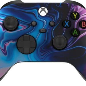 Wireless Controller for Microsoft Xbox Series X/S & Xbox One - Custom Soft Touch Feel - Custom Xbox Series X/S Controller (X/S Blue & Purple Swirl)