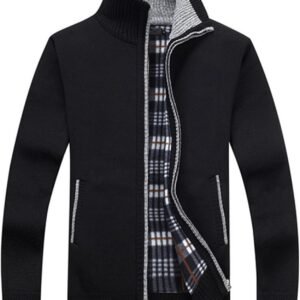 Men'S Casual Full Zip Slim Thick Knitted Cardigan Sweaters with Pockets