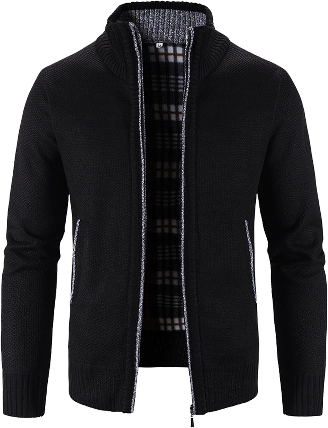 Men'S Casual Full Zip Slim Thick Knitted Cardigan Sweaters with Pockets - Imagen 5