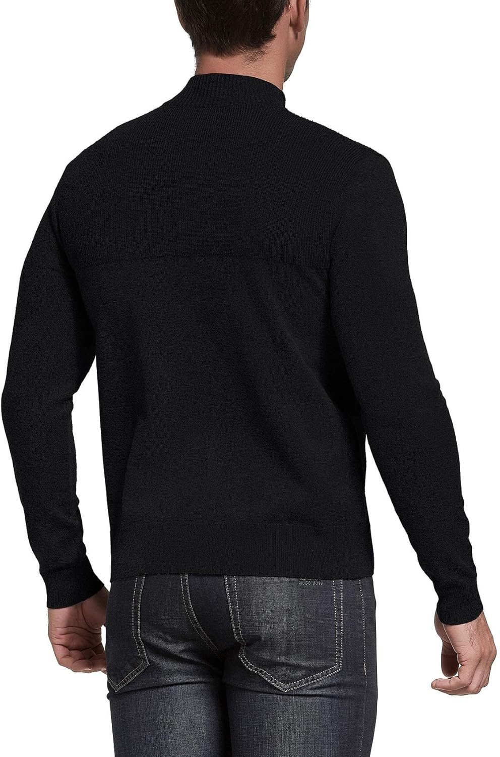 Mens Slim Fit Zip up Mock Neck Polo Sweater Casual Long Sleeve Sweater and Pullover Sweaters with Ribbing Edge - Imagen 6
