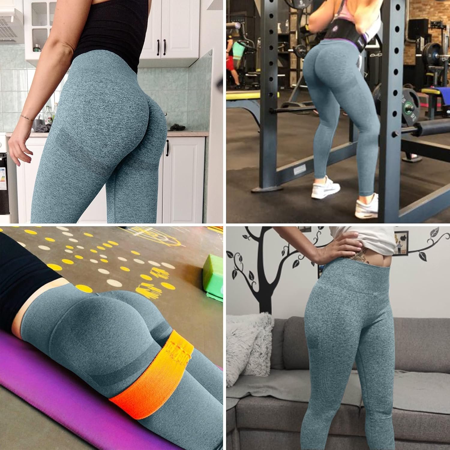 High Waisted Leggings for Women Tummy Control Butt Lifting Yoga Pants Workout Compression Tights - Imagen 7
