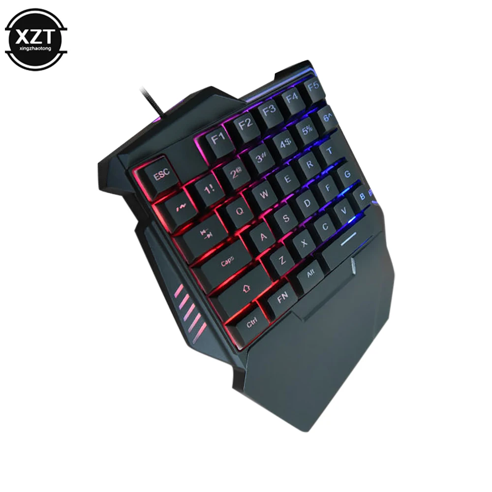 USB One-Handed Keyboard Gaming Mechanical Feel Keyboard Portable 35 Keys Mini Wired Keyboard Ergonomic Gaming Keyboard - Imagen 3
