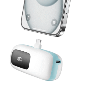 Portable Charger 5000Mah Power Bank with LCD Display, 20W Quick Charge USB-C Battery Pack Compatible with Iphone16/15 Series, Android, Samsung, Pixel, Blue