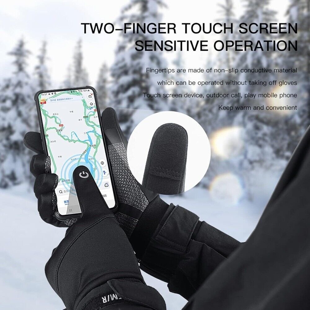 Women Men Winter Thermal Windproof Waterproof Touch Screen Warm Gloves Mittens - Imagen 9