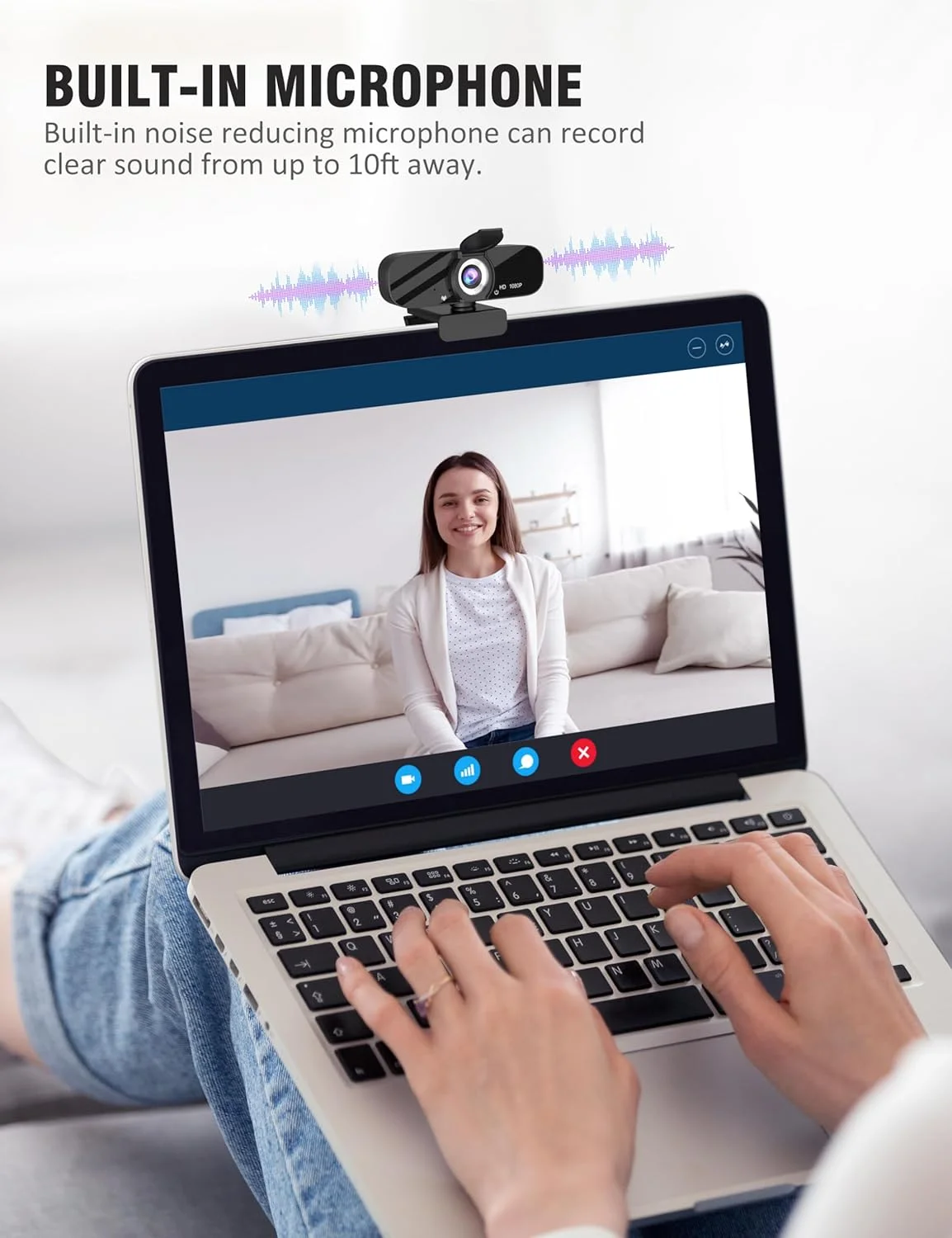 Full HD 1080P Webcam with Privacy Shutter and Tripod, Pro Streaming Web Camera with Microphone, Widescreen USB Computer Camera for Laptop Desktop - Imagen 3